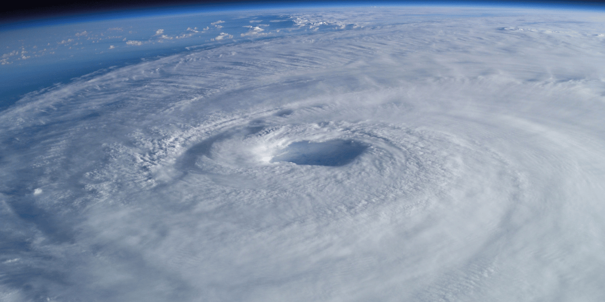 A satellite view of a hurricane